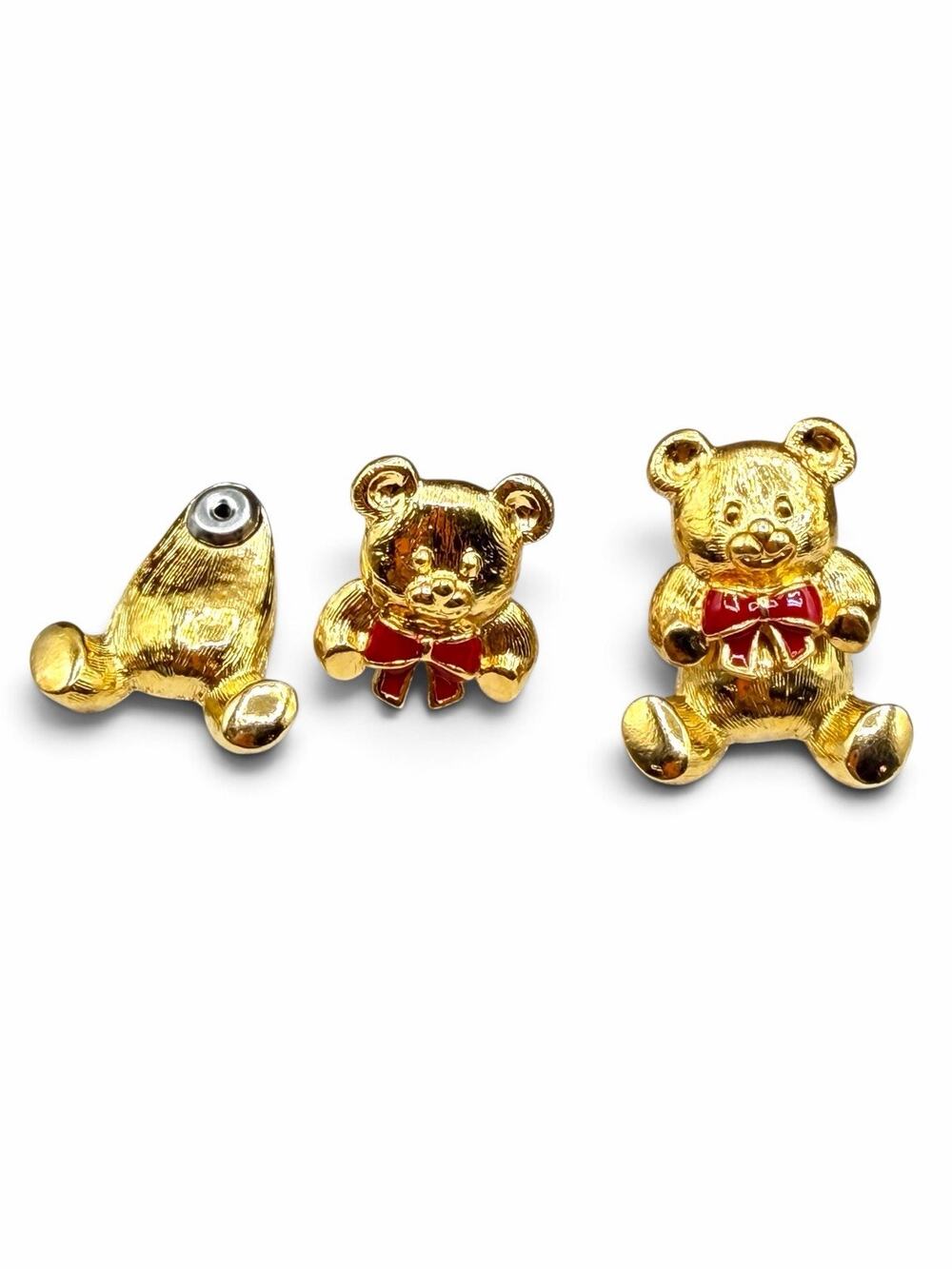 Dead Stock Vintage 1998 Avon Teddy Bear Huggie Earrings Kidcore Cute Kawaii